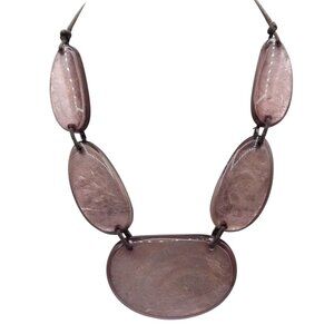 STYLE & CO Dusty Pink Pearlized Resin Statement Necklace Chunky Boho